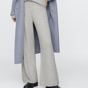 Gap CashSoft Cable-Knit Sweater Pants Heather Grey Size Extra Large NWOT
